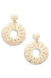 Tasha Raffia Wrap Drop Earrings In Ivory