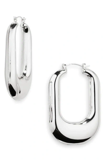 Tasha Rectangle Hoop Earrings In Metallic