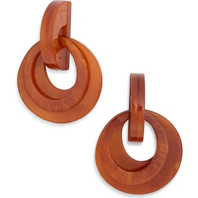Tasha Resin Doorknocker Drop Earrings In Neutral