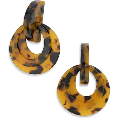 Tasha Resin Doorknocker Drop Earrings In Tort
