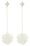 Tasha Resin Flower Drop Earrings In Gold/ivory