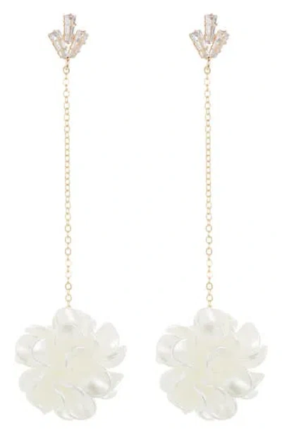 Tasha Resin Flower Drop Earrings In Gold/ivory