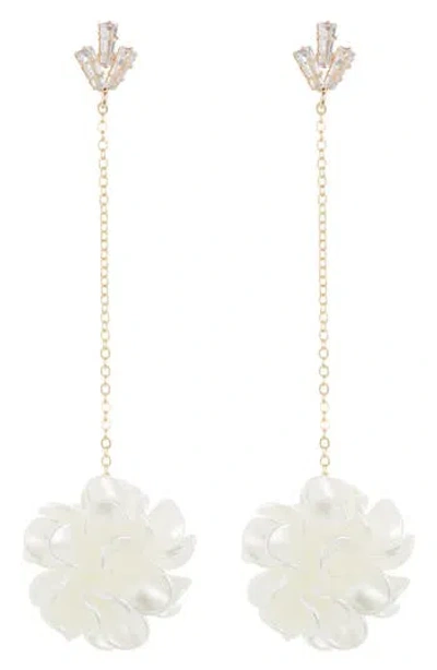 Tasha Resin Flower Drop Earrings In Gold