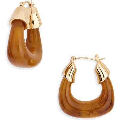 Tasha Resin Hoop Earrings In Neutral