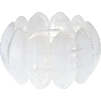 Tasha Resin Marble Stretch Bracelet In White