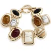 Tasha Resin Stone Station Bracelet In Gold