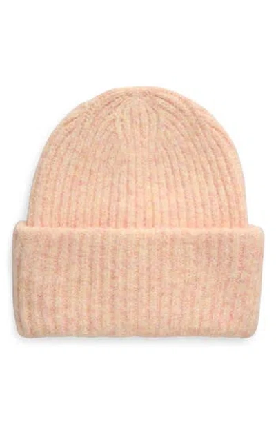 Tasha Rib Cuff Beanie In Peach