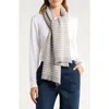 Tasha Ribbed Knit Stripe Scarf In Gray