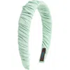 Tasha Ruched Satin Headband In Mint