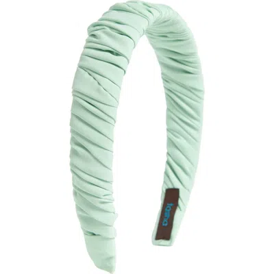 Tasha Ruched Satin Headband In Mint