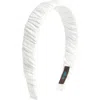 Tasha Ruched Satin Headband In White