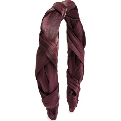 Tasha Satin Wrap Headband In Brown