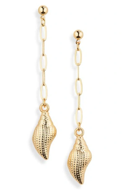 Tasha Seashell Drop Earrings In Gold