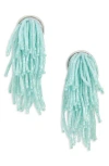 Tasha Seed Bead Fringe Earrings In Blue