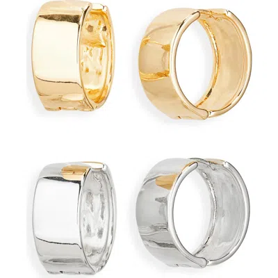 Tasha Set Of 2 Chunky Hoop Earrings In Multi