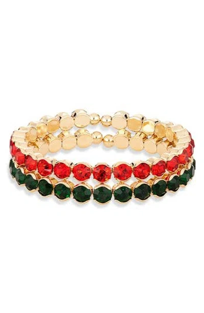 Tasha Set Of 2 Crystal Stretch Bracelets