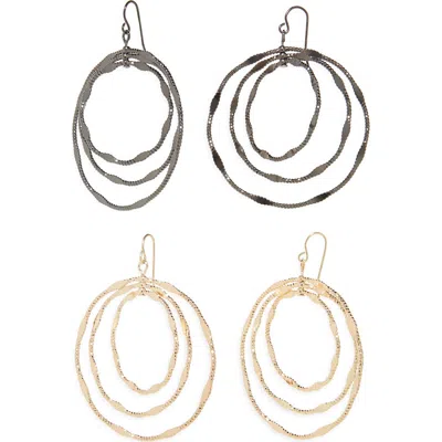 Tasha Set Of 2 Frontal Hoop Earrings In Multi