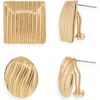 Tasha Set Of 2 Textured Stud Earrings In Gold