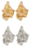 Tasha Set Of 2 Two-tone Sculptural Stud Earrings