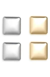 Tasha Set Of 2 Two-tone Square Stud Earrings