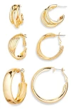 Tasha Set Of 3 Assorted Hoop Earrings In Gold