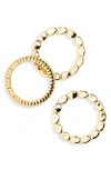 Tasha Set Of 3 Beaded Stretch Bracelets In Gold