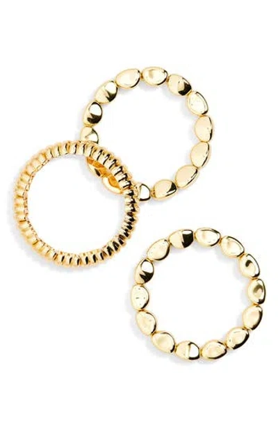 Tasha Set Of 3 Beaded Stretch Bracelets In Gold
