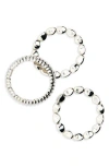 Tasha Set Of 3 Beaded Stretch Bracelets In Silver