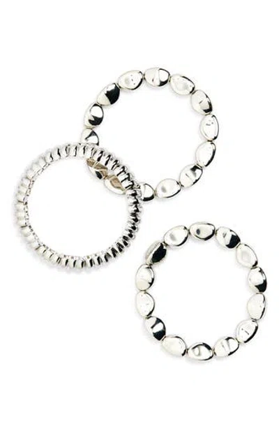 Tasha Set Of 3 Beaded Stretch Bracelets In Metallic