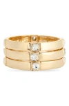 Tasha Set Of 3 Crystal Stretch Bracelets In Gold
