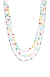 Tasha Set Of 3 Faux Pearl Beaded Necklace In White Multi