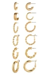 Tasha Set Of 6 Assorted Huggie Hoop Earrings