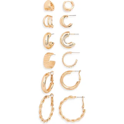 Tasha Set Of 6 Hoop Earrings In Gold