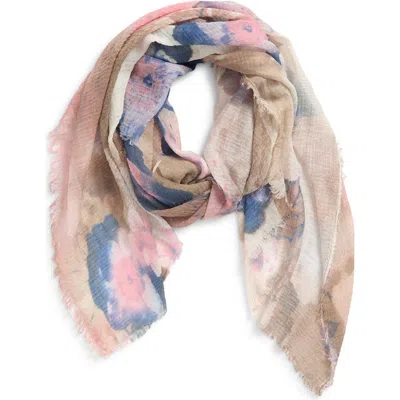 Tasha Sheer Floral Print Scarf In Multi