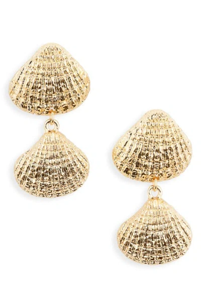 Tasha Shell Linear Earrings In Gold