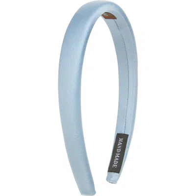 Tasha Skinny Padded Satin Headband In Blue