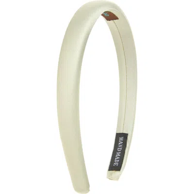 Tasha Skinny Padded Satin Headband In Green