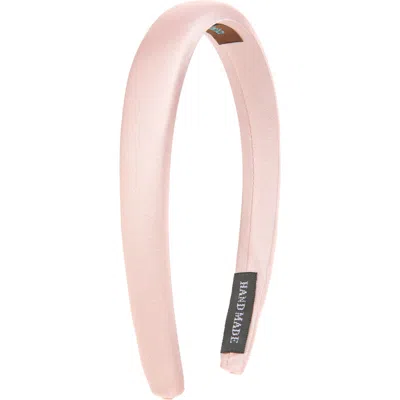 Tasha Skinny Padded Satin Headband In Pink