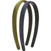 Tasha Skinny Solid Headband In Olive Green/navy