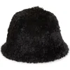 Tasha Soft Faux Fur Bucket Hat In Black