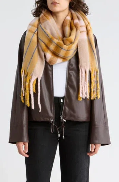 Tasha Sparkle Plaid Scarf In Neutral
