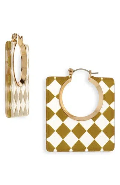Tasha Square Resin Checked Earrings In Multi