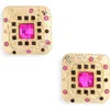 Tasha Statement Square Stud Earrings In Gray