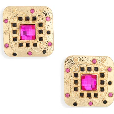Tasha Statement Square Stud Earrings In Gold