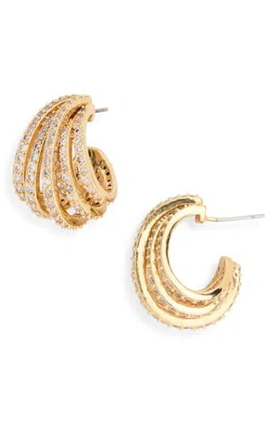Tasha Stone C Hoop Earrings In Gold