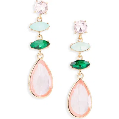 Tasha Stone Drop Earrings In Pink