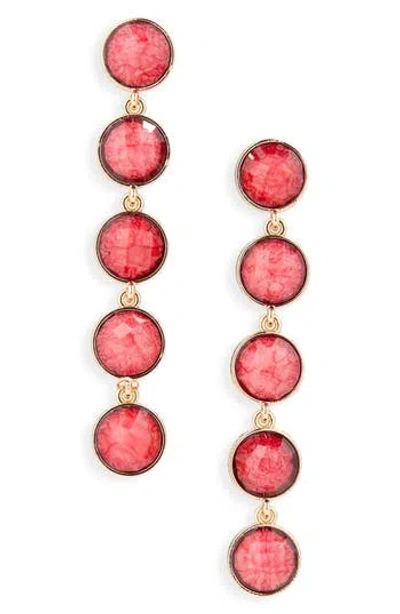 Tasha Stone Drop Earrings In Pink