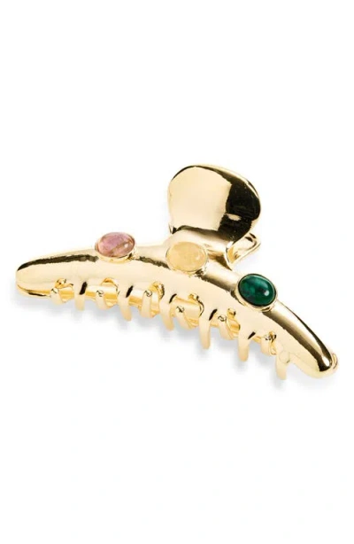 Tasha Stone Embellished Claw Clip In Gold