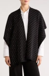 Tasha Stone Knit Ruana In Black
