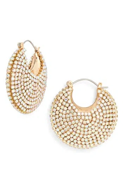 Tasha Stone Pavé Hoop Earrings In Gold